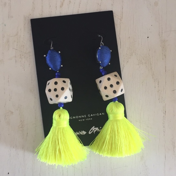 Anthropologie Jewelry - (Mignonne Gavigan) Drop tassel dice earrings